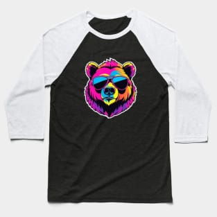 Cool Neon Bear Baseball T-Shirt